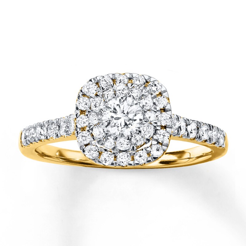 Main Image 1 of Previously Owned Diamond Engagement Ring 3/4 ct tw Round-cut 14K Yellow Gold