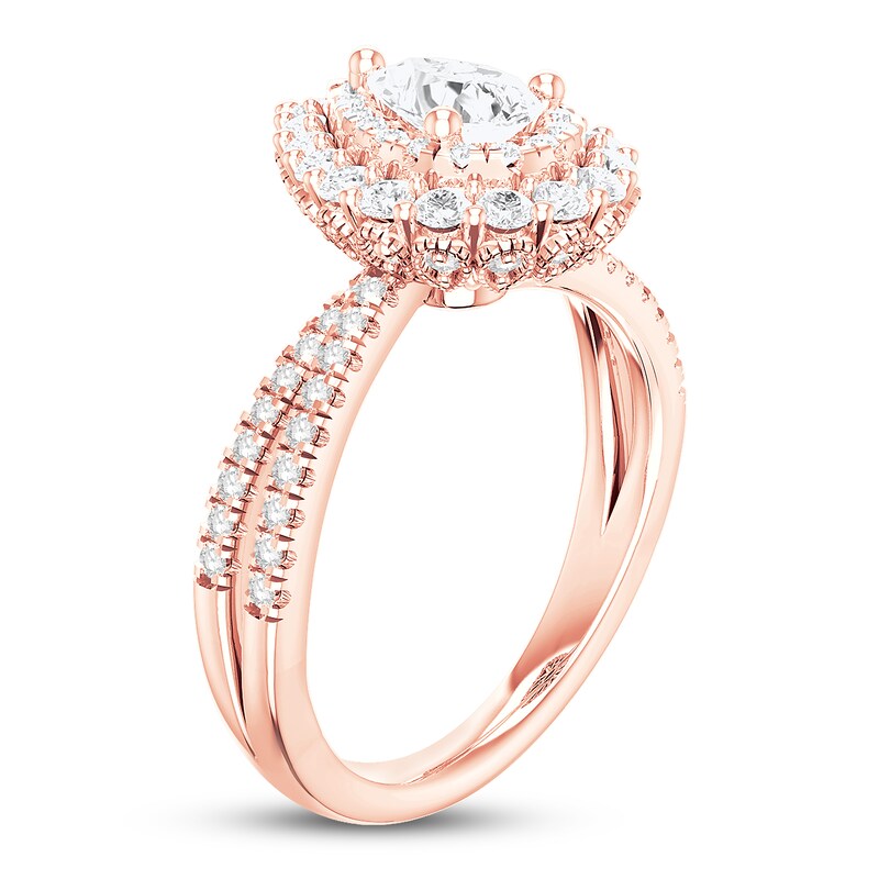 Main Image 2 of Previously Owned Diamond Engagement Ring 1 ct tw Round/Pear-shaped 14K Rose Gold