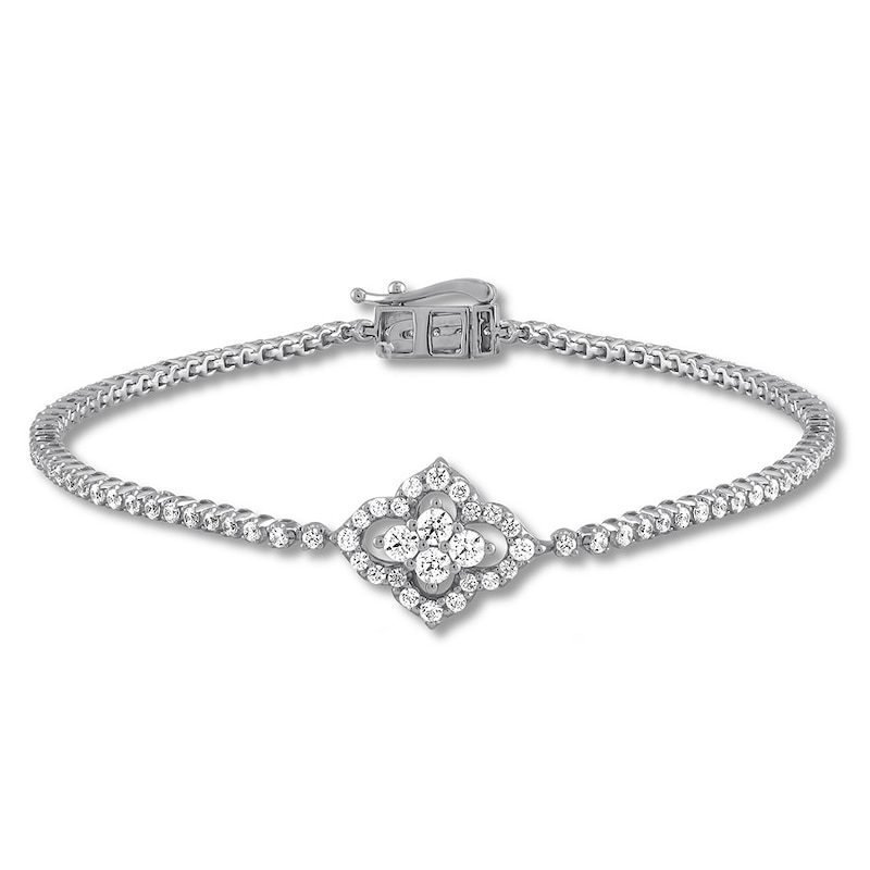 Main Image 1 of Previously Owned Diamond Bracelet 2 carats tw Round 14K White Gold