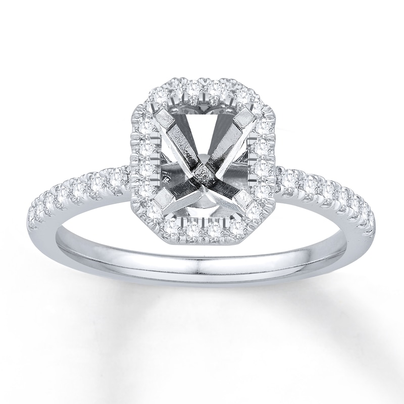 Main Image 1 of Previously Owned Diamond Engagement Ring Setting 3/8 ct tw Round 14K White Gold