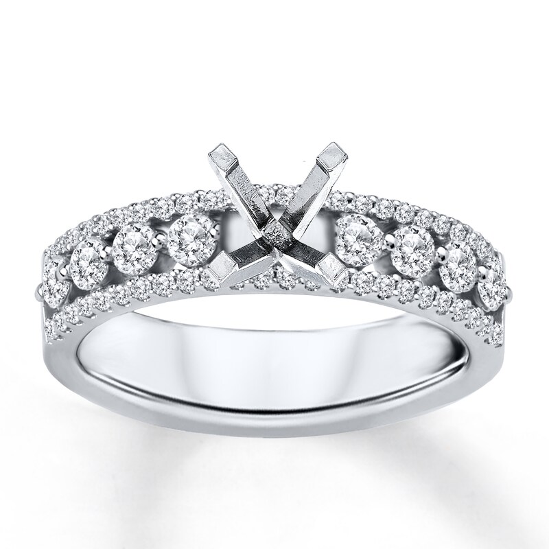 Main Image 1 of Previously Owned Diamond Ring Setting 5/8 ct tw Round 14K White Gold