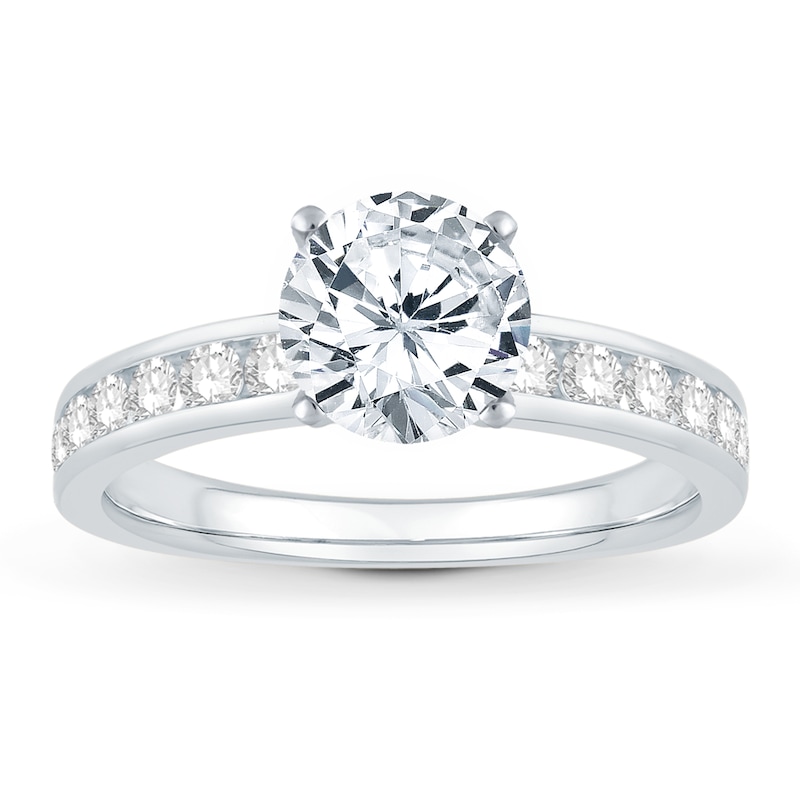 Main Image 3 of Previously Owned Diamond Engagement Ring Setting 3/8 ct tw Round Platinum