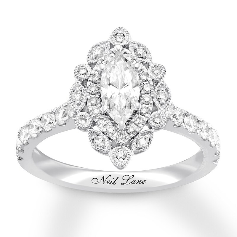 Previously Owned Neil Lane Bridal Engagement Ring 1-1/8 ct tw Marquise 14K Gold