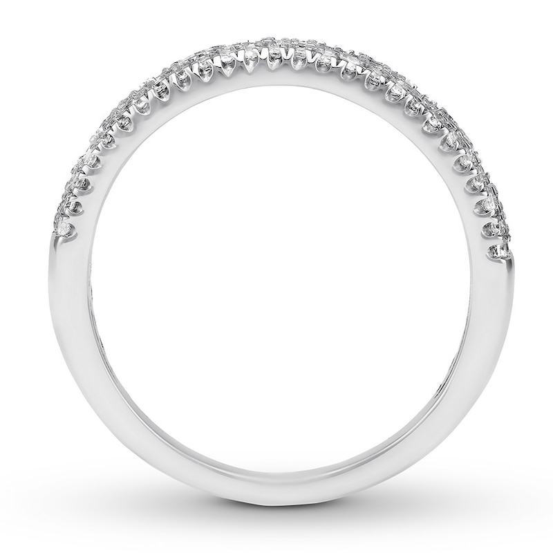 Main Image 2 of Previously Owned Diamond Anniversary Band 1/2 ct tw Round/Baguette 14K White Gold