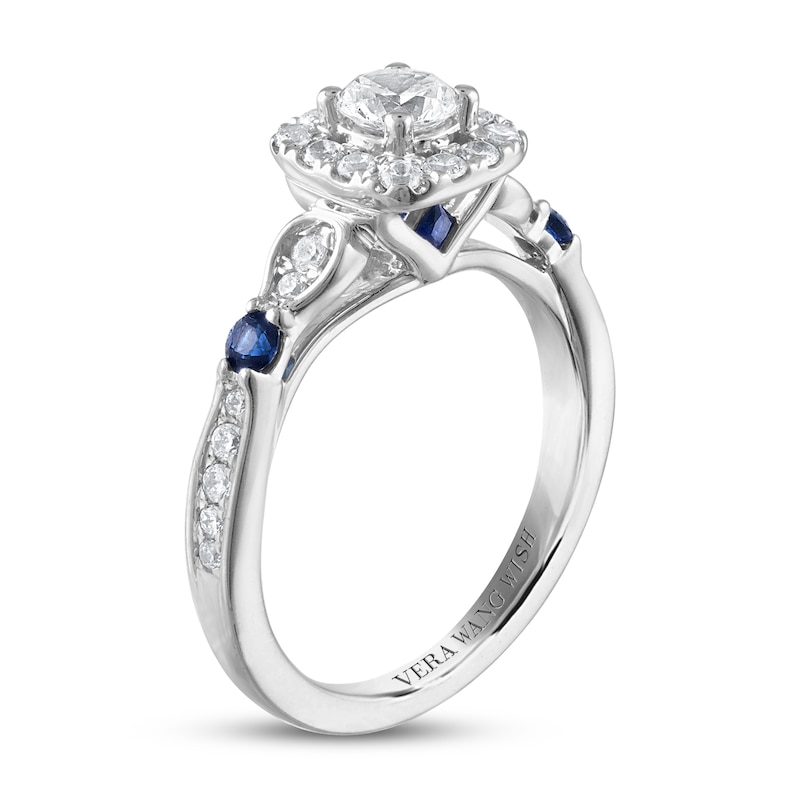 Main Image 2 of Previously Owned Vera Wang WISH Diamond Engagement Ring 3/4 ct tw Round 14K White Gold