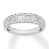 Thumbnail Image 1 of Previously Owned Diamond Ring 1/2 ct tw Round/Baguette 10K White Gold
