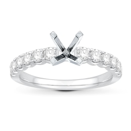 Previously Owned Diamond Engagement Ring Setting 5/8 ct tw Round Platinum