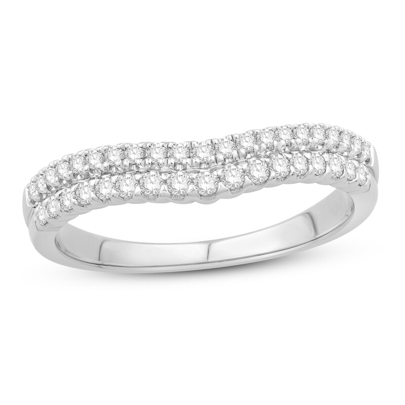 Main Image 1 of Previously Owned Diamond Contour Ring 1/3 ct tw Round 14K White Gold