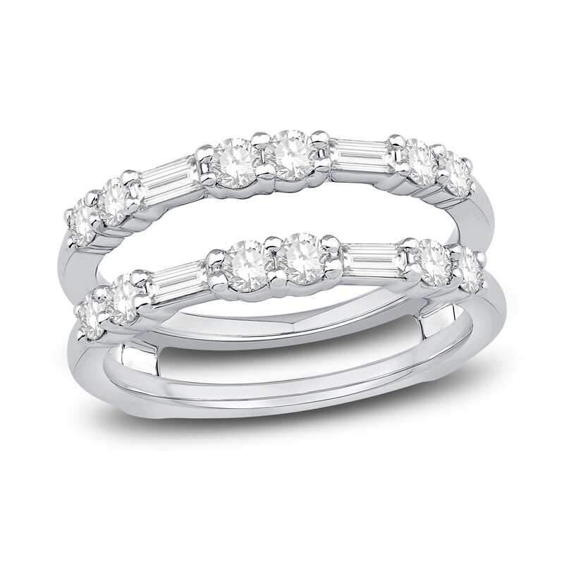 Main Image 1 of Previously Owned Diamond Enhancer Ring 7/8 ct tw Baguette/Round Platinum