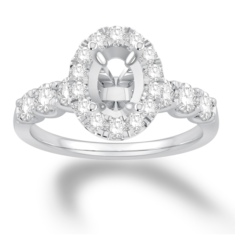 Main Image 1 of Previously Owned Diamond Engagement Ring Setting 1 ct tw Round 14K White Gold