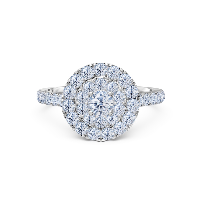 Main Image 1 of Previously Owned Certified Diamond Ring 1 ct tw Round 14K White Gold