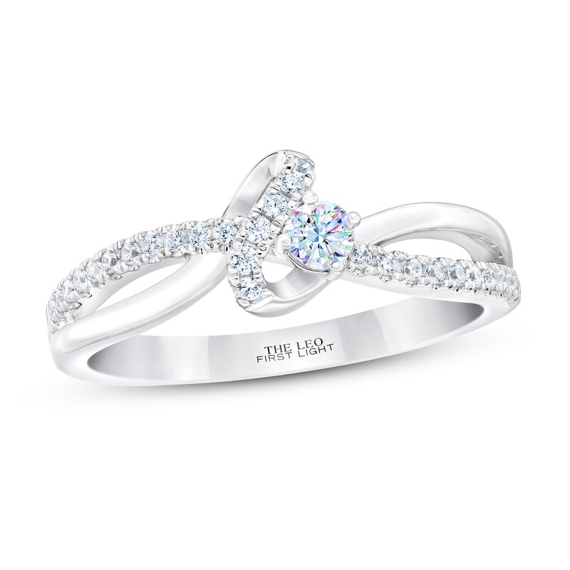Main Image 1 of Previously Owned THE LEO First Light Diamond Ring 1/4 ct tw 14K White Gold