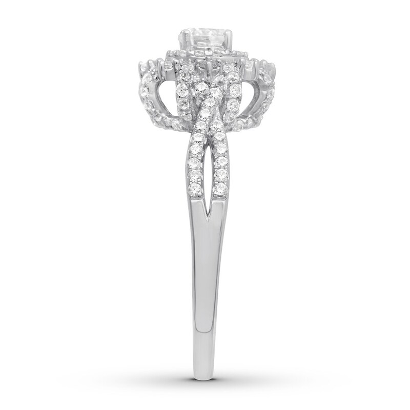 Main Image 3 of Previously Owned Diamond Engagement Ring 5/8 ct tw Round-cut 14K White Gold
