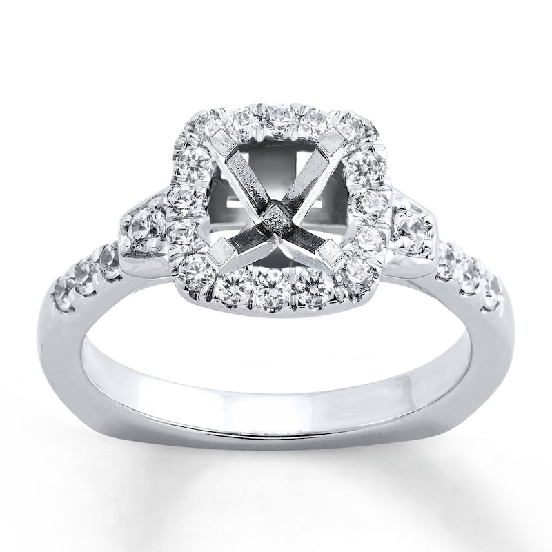 Main Image 1 of Previously Owned Hearts Desire Ring Setting 1/2 ct tw Diamonds 18K White Gold