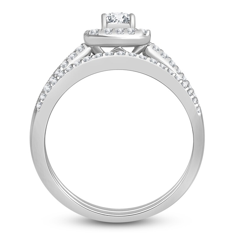 Main Image 2 of Previously Owned Diamond Bridal Set 3/4 ct tw Princess-cut 14K White Gold