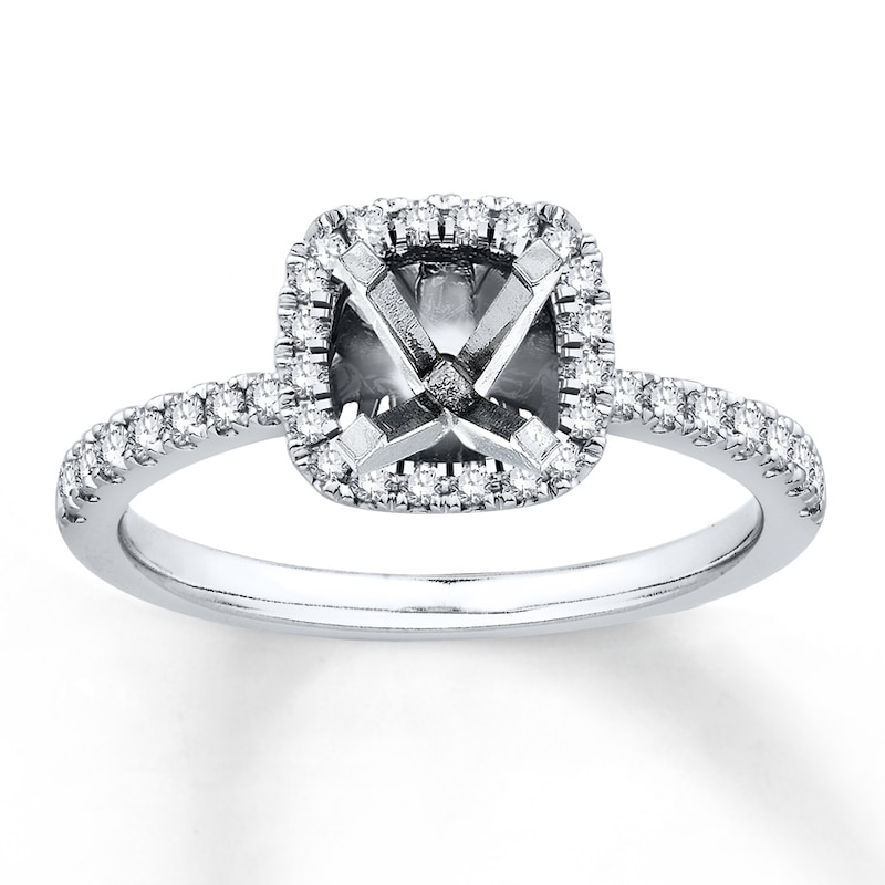 Main Image 1 of Previously Owned Colorless Diamond Ring Setting 1/3 ct tw Round 14K White Gold