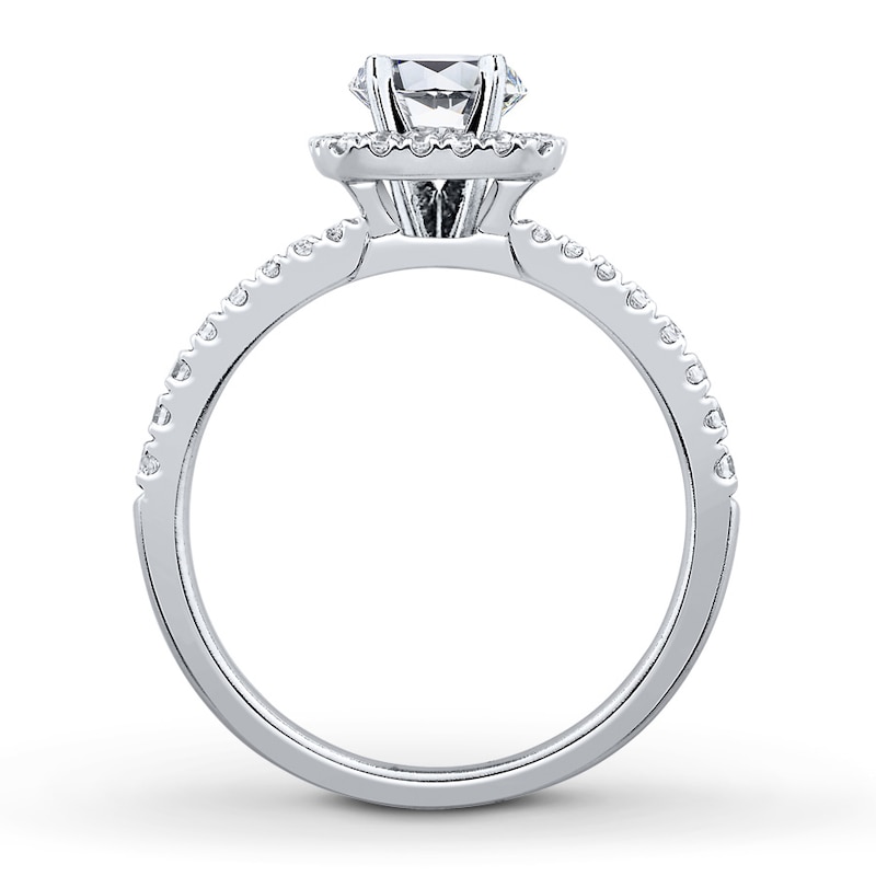 Main Image 2 of Previously Owned Colorless Diamond Ring Setting 1/3 ct tw Round 14K White Gold