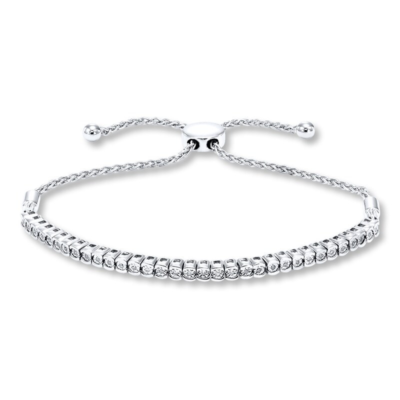 Previously Owned Diamond Bolo Bracelet 1/15 ct tw Round-cut Sterling Silver