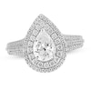 Thumbnail Image 1 of Previously Owned Diamond Engagement Ring 1-1/4 ct tw Pear-shaped/Round 14K White Gold