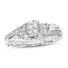 Thumbnail Image 1 of Previously Owned Diamond Engagement Ring 1/3 ct tw Princess/Round 14K White Gold