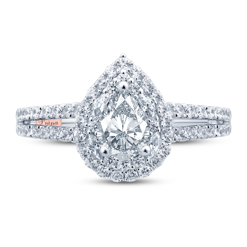 Main Image 3 of Previously Owned Pnina Tornai Can't Stop Loving You Diamond Engagement Ring 1-1/4 ct tw Pear-shaped/Marquise/Round 14K White Gold