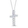 Thumbnail Image 2 of Previously Owned Lab-Grown Diamond Cross Necklace 1 ct tw Round 14K White Gold