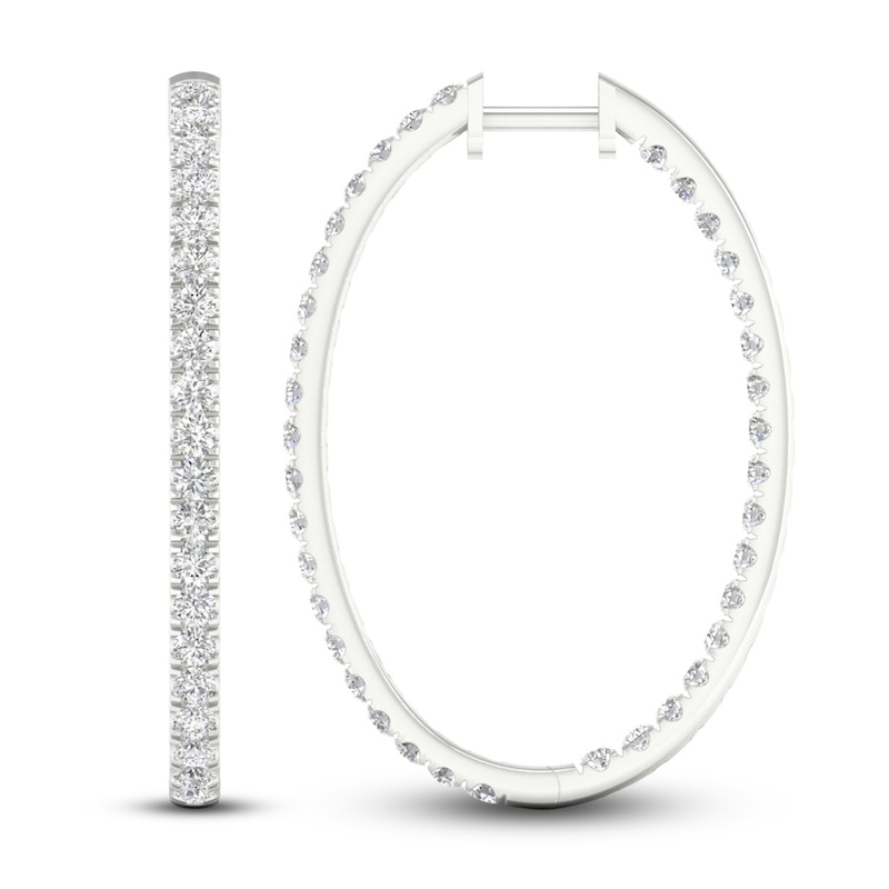 Main Image 1 of Previously Owned Lab-Grown Diamond Earrings 3 ct tw Round 14K White Gold