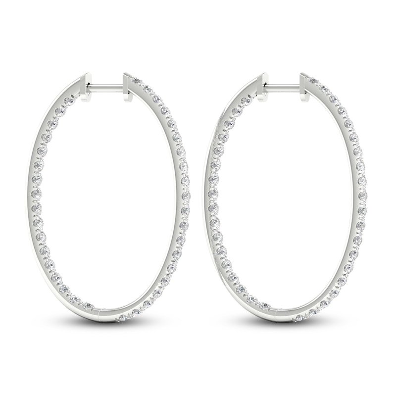 Main Image 2 of Previously Owned Lab-Grown Diamond Earrings 3 ct tw Round 14K White Gold