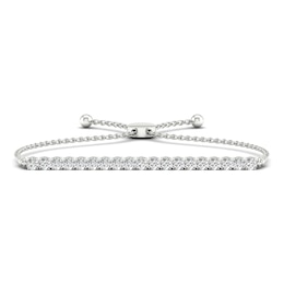 Previously Owned Lab-Grown Diamond Bolo Bracelet 3 ct tw Round 14K White Gold