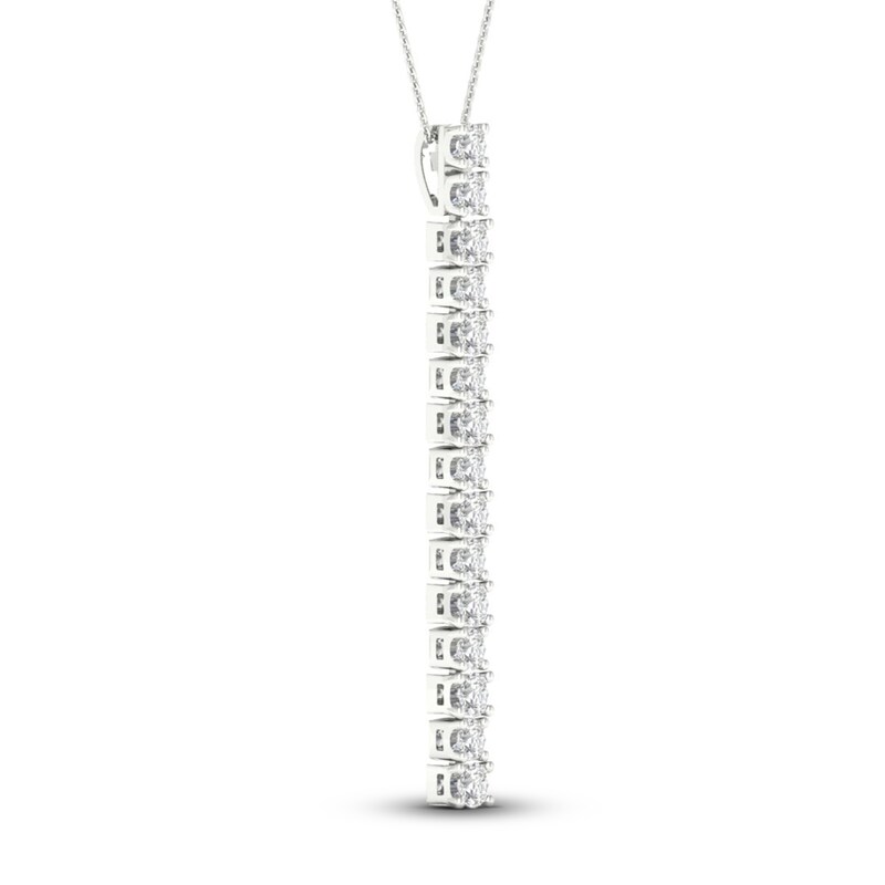 Main Image 2 of Previously Owned Lab-Grown Diamond Necklace 2 ct tw Round 14K White Gold