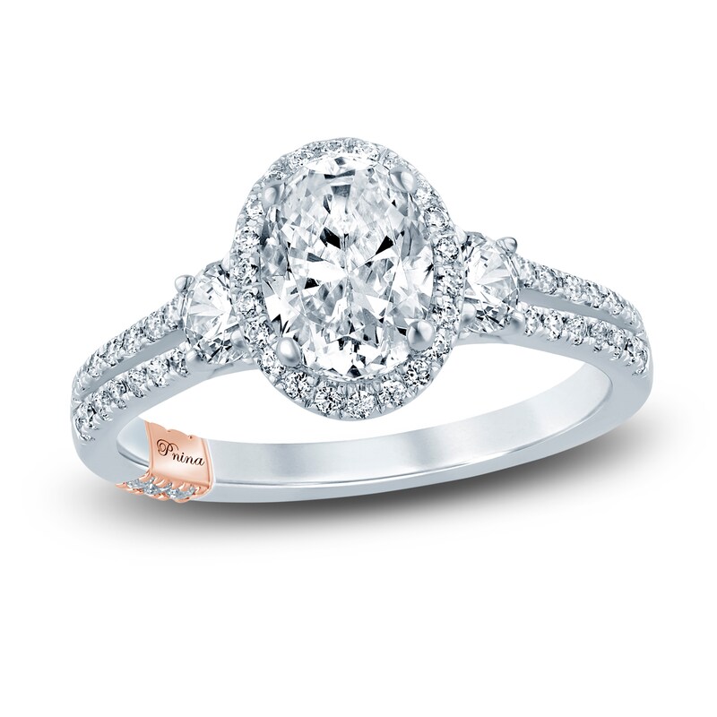 Main Image 1 of Previously Owned Pnina Tornai Lab-Grown Diamond Engagement Ring 1-1/2 ct tw Oval/Round 14K White Gold