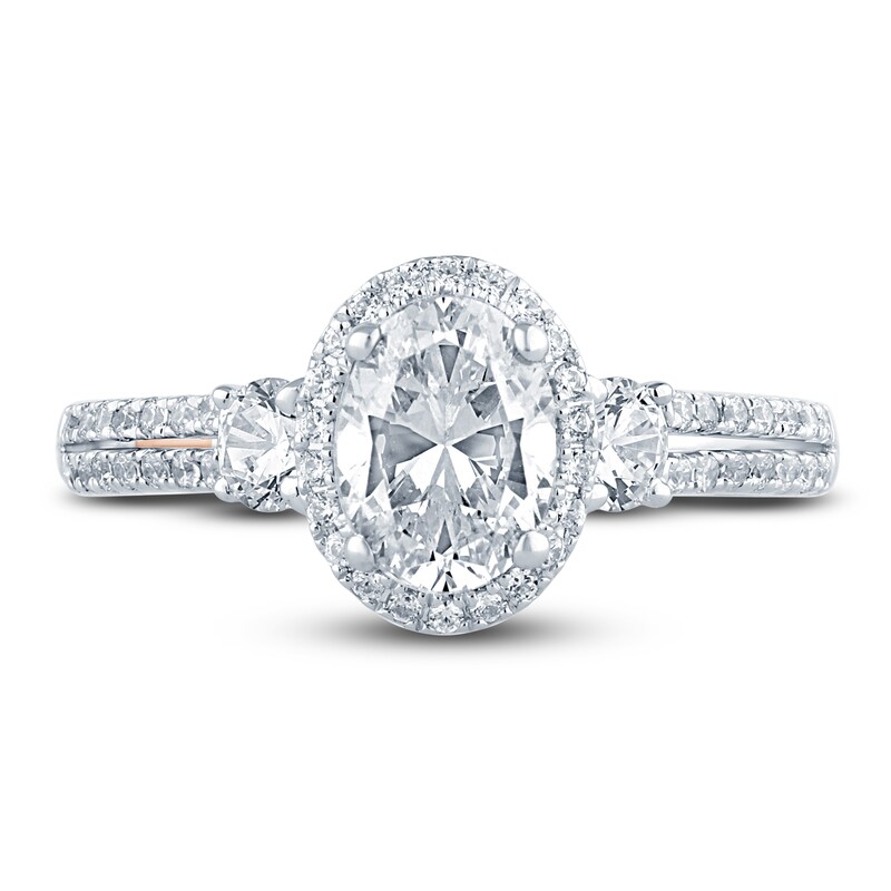 Main Image 3 of Previously Owned Pnina Tornai Lab-Grown Diamond Engagement Ring 1-1/2 ct tw Oval/Round 14K White Gold
