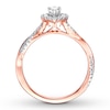 Thumbnail Image 2 of Previously Owned Diamond Promise Ring 1/2 ct tw Pear/Round 10K Rose Gold