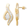 Thumbnail Image 1 of Previously Owned Diamond Earrings 1/4 ct tw Round/Baguette 10K Two-Tone Gold
