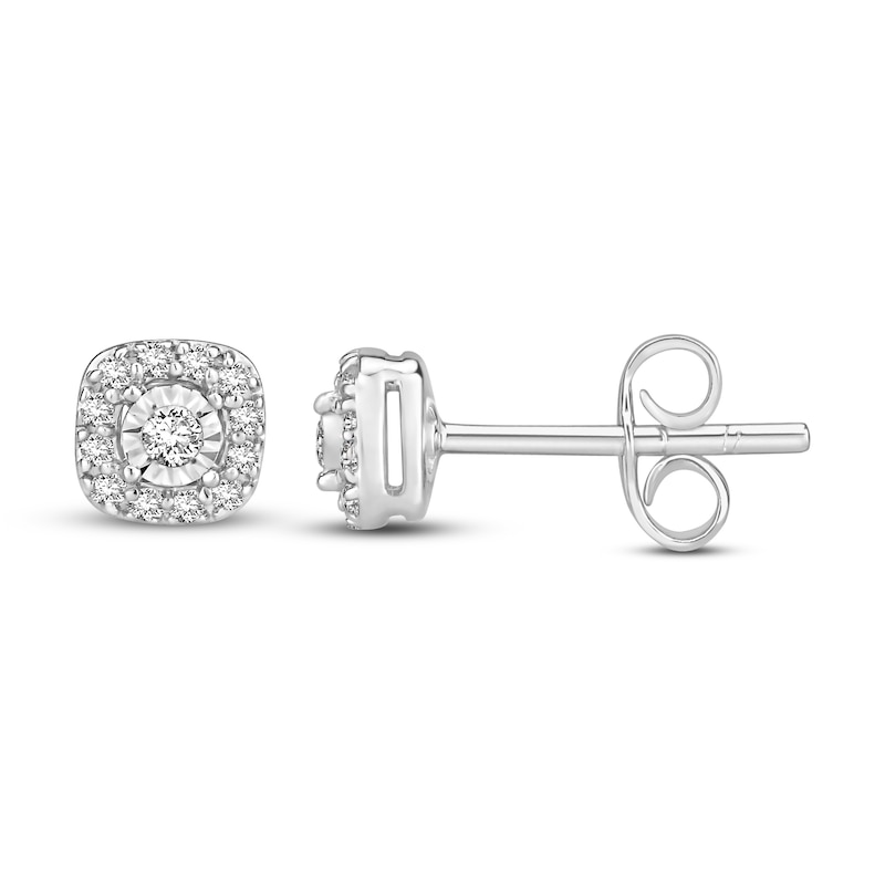 Main Image 1 of Previously Owned Diamond Stud Earrings 1/5 ct tw Round 10K White Gold