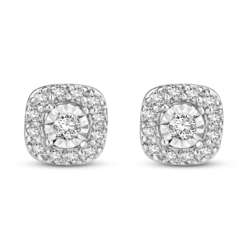 Main Image 2 of Previously Owned Diamond Stud Earrings 1/5 ct tw Round 10K White Gold