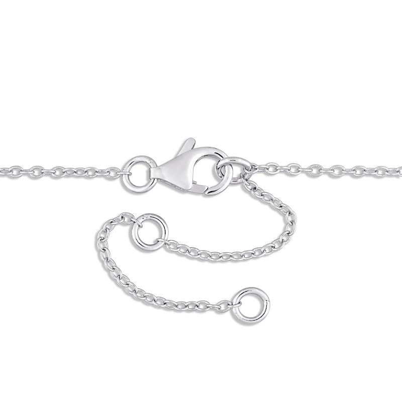 Main Image 2 of Previously Owned Diamond 5-Stone Necklace 1/6 ct tw Round Sterling Silver 17"