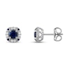 Thumbnail Image 2 of Previously Owned Vera Wang WISH Blue Sapphire Stud Earrings 1/6 ct tw Diamonds 10K White Gold