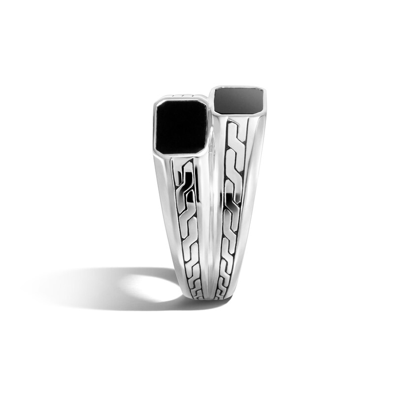 Main Image 4 of Previously Owned John Hardy Men's Classic Chain Stacked Signet Ring Sterling Silver
