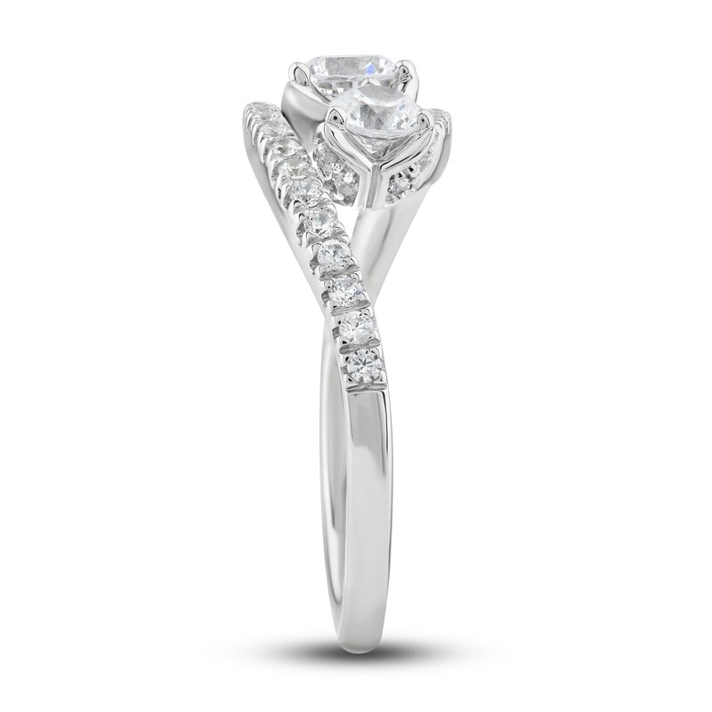 Main Image 3 of Previously Owned Diamond 3-Stone Ring 1 ct tw Round 14K White Gold