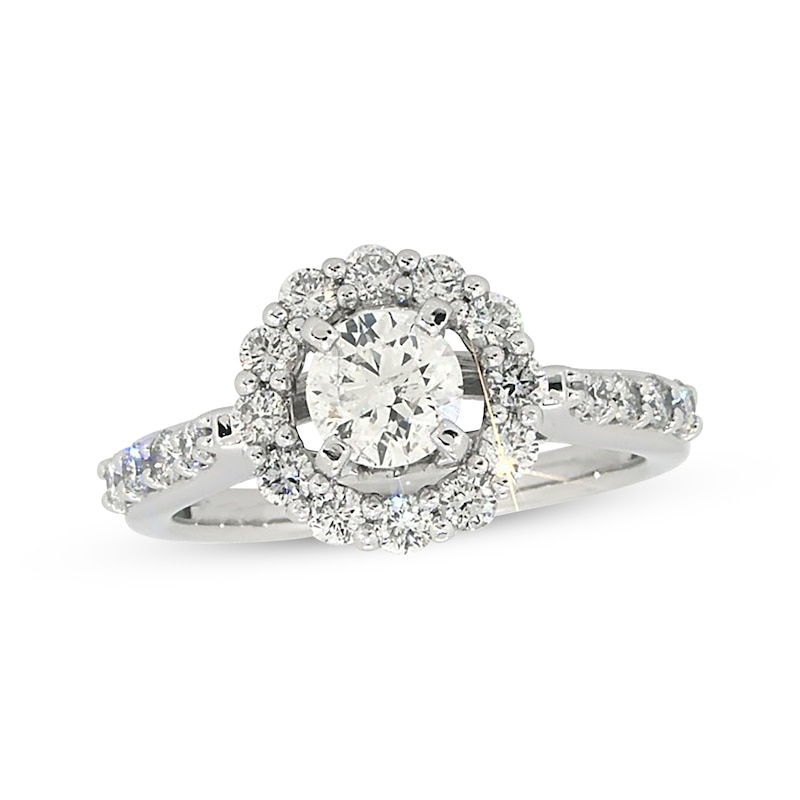 Main Image 1 of Previously Owned Diamond Engagement Ring 1-1/2 ct tw Round 14K White Gold
