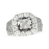 Thumbnail Image 1 of Previously Owned Diamond Engagement Ring 2-7/8 ct tw Cushion/Round 18K White Gold