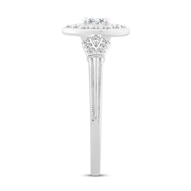 Main Image 2 of Previously Owned Diamond Promise Ring 1/3 ct tw Round/Oval 10K White Gold