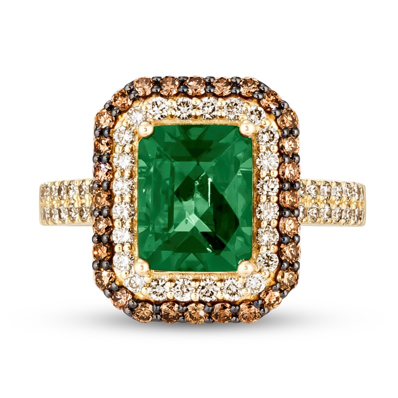 Main Image 2 of Previously Owned Le Vian Natural Emerald Ring 7/8 ct tw Diamonds 14K Honey Gold