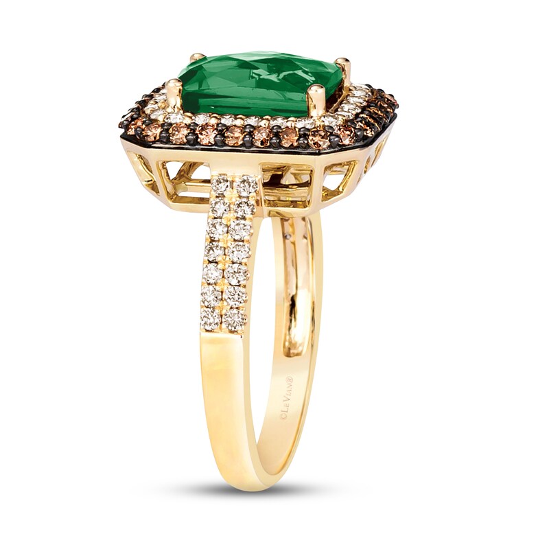 Main Image 4 of Previously Owned Le Vian Natural Emerald Ring 7/8 ct tw Diamonds 14K Honey Gold