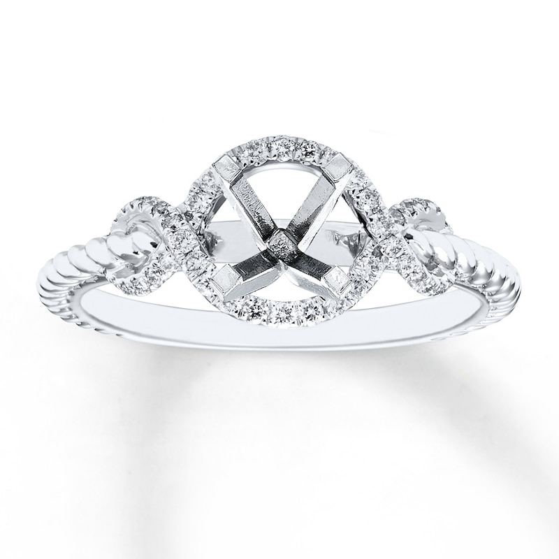 Main Image 1 of Previously Owned Diamond Ring Setting 1/5 ct tw Round-cut 14K White Gold