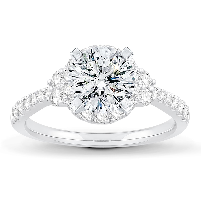 Main Image 3 of Previously Owned Diamond Engagement Ring Setting 5/8 ct tw Round Platinum