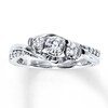 Thumbnail Image 1 of Previously Owned Diamond Three-Stone Ring 1/3 ct tw Round-cut 14K White Gold