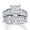 Thumbnail Image 1 of Previously Owned Diamond Bridal Set 4 ct tw Princess-cut 14K White Gold