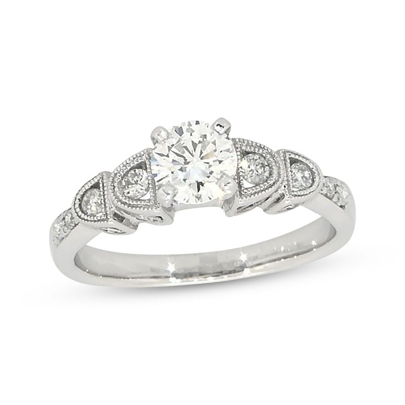 Main Image 1 of Previously Owned Diamond Engagement Ring 5/8 ct tw Round 14K White Gold